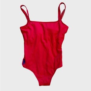 Red Polo Ralph Lauren Women’s low back one piece swimsuit